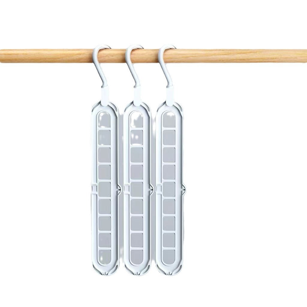 Multifunctional Magic Hanger, Foldable with Nine Holes, Space-Saving for Home Use, Suitable for Wardrobes, Closets, Dormitories, and Rotatable Storage Hanger