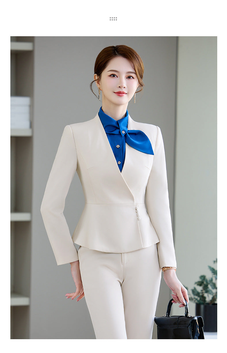 Cross-Border Professional Attire Goddess Style Long-Sleeved Beauty Salon Front Desk Fashion Hotel Manager Sales Department Jewelry Store Work Clothes