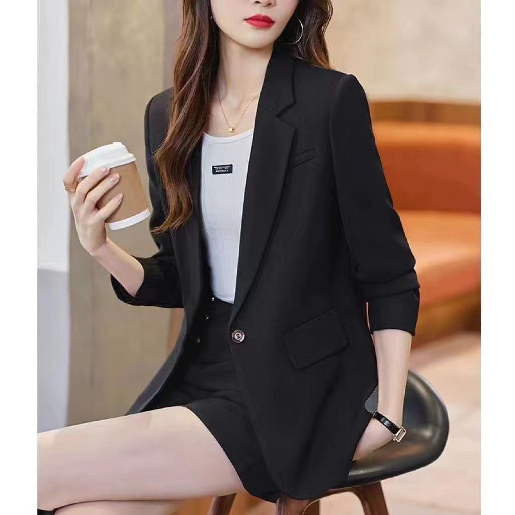 2025 Spring and Autumn New Suit Jacket Women's Casual Fashion Loose All-match Stylish Split Suit Jacket Trendy