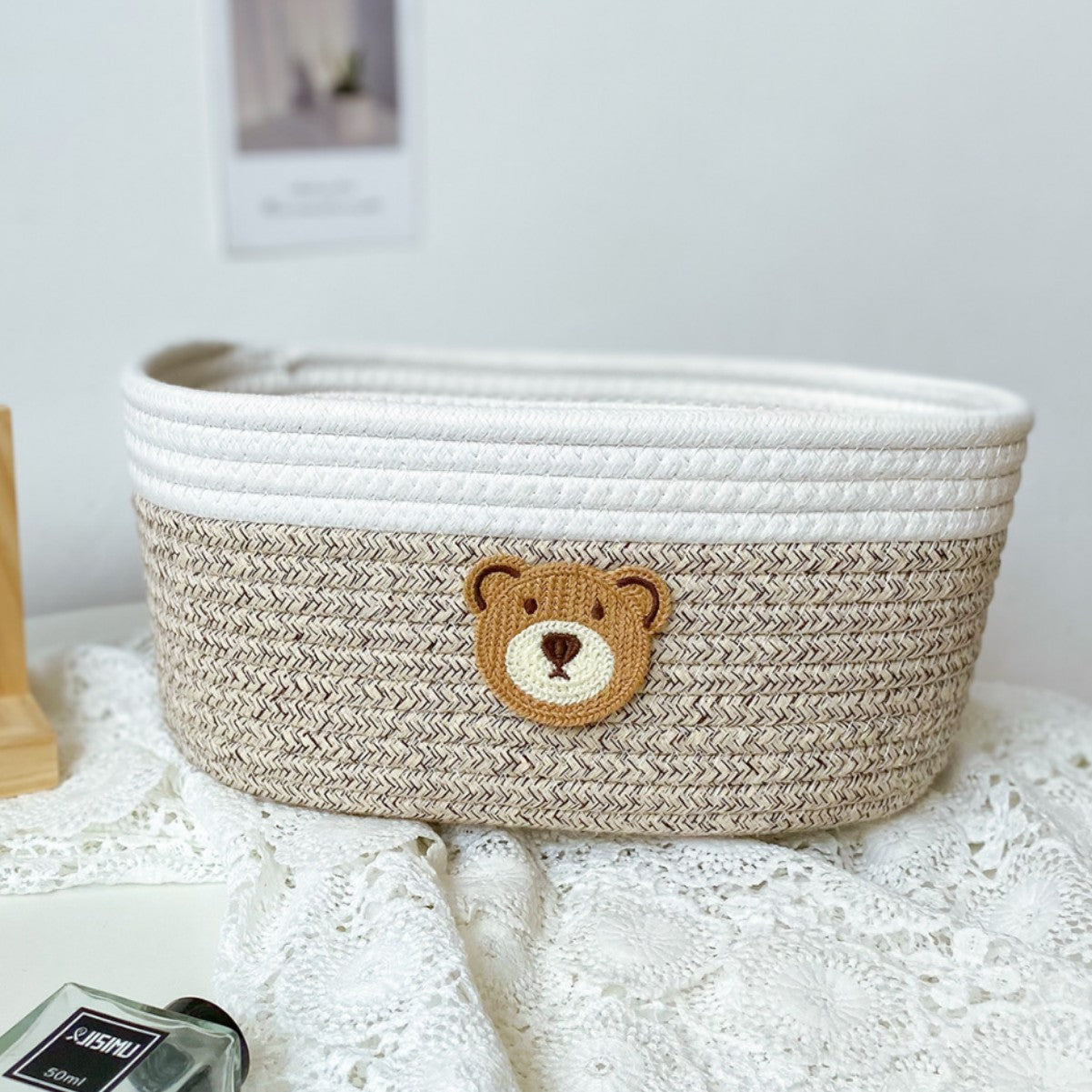 Cotton Rope Woven Cute Snack Storage Basket Creative Home Desktop Remote Control Storage Box Bedside Storage Basket