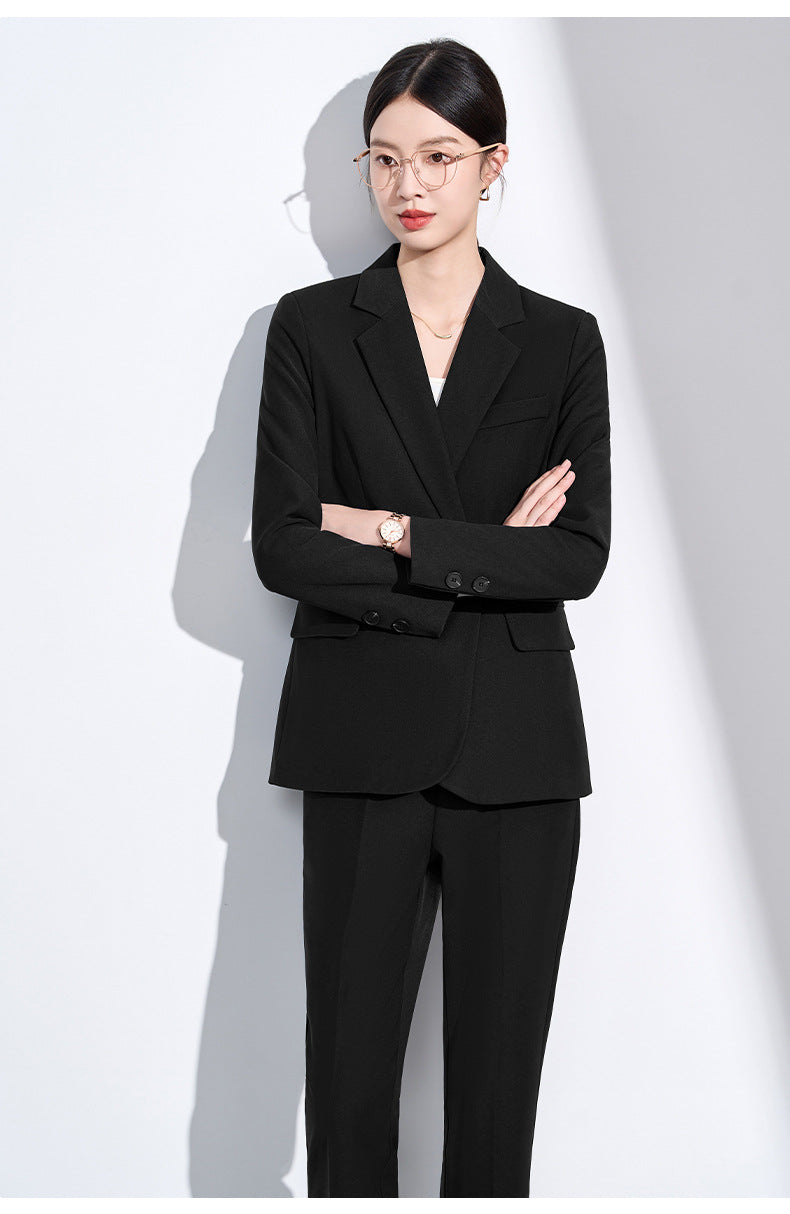 Blue Suit Suit for Women Spring & Fall New Style College Student Interview Classy Professional Formal Wear Small Suit Jacket Work Clothes