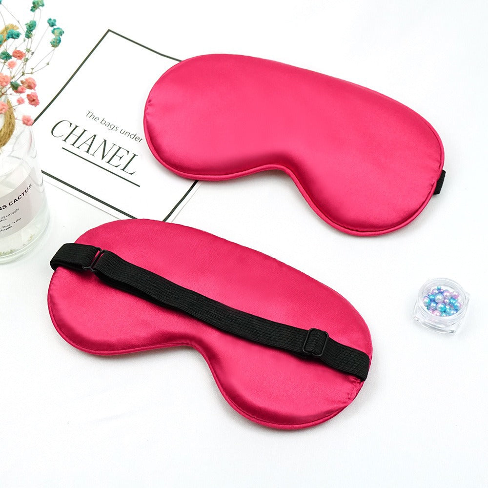 Cross-Border Wholesale Imitation Silk Eye Mask, Light-Blocking, Non-Pressing on the Eyes, Travel and Sleeping Eye Mask, Breathable Sleep Eye Mask, Adjustable