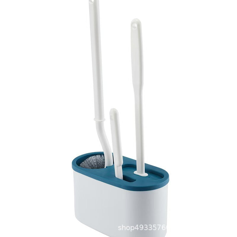 Creative Silicone Japanese Elbow Toilet Brush with Base Wall Mounted Brush Toilet Toilet Hard Hair Cleaning Brush