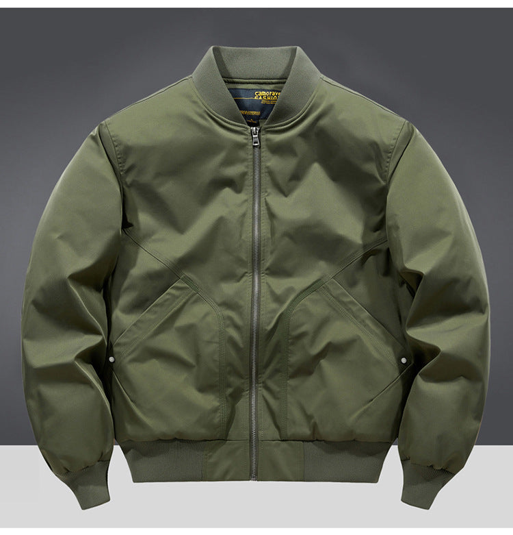 Autumn and Winter New Quilted Jacket Men's Casual Retro Versatile Baseball Uniform American Workwear Thickeneded Warm Cotton Jacket