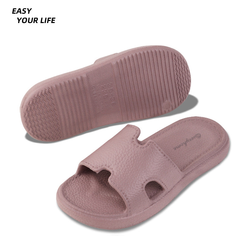 Fashion Retro High-end Sense Leather Pattern EVA Outer Wear Sandals and Slippers Women's Home Non-slip Soft Bottom Slippers Women's Summer
