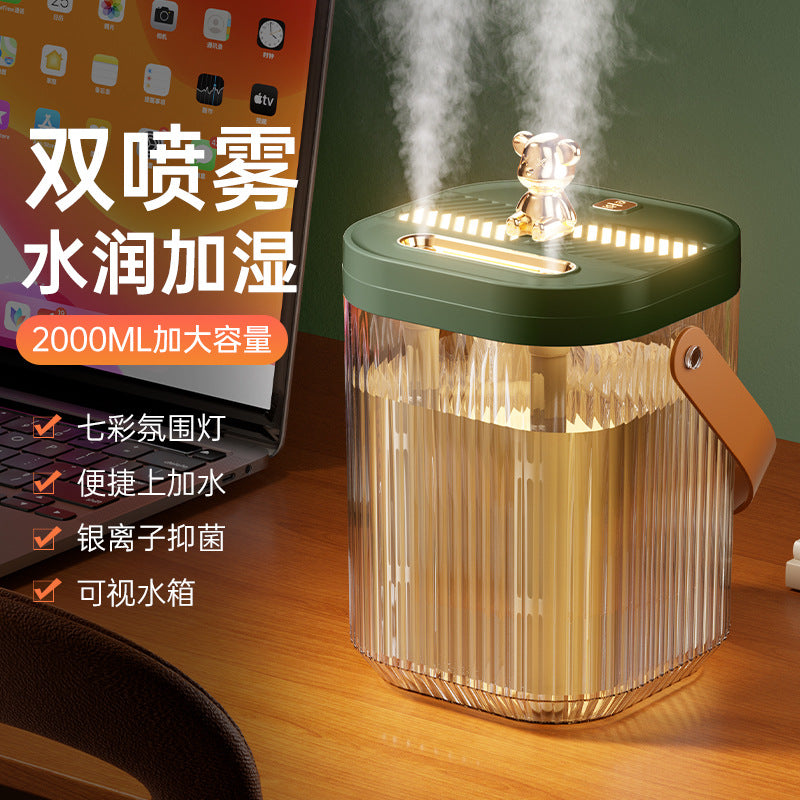 Cross-Border Desktop Humidifier for Home Bedroom Extra Large Capacity Ambient Light Double Nozzle Extra Large Mist Volume Sprayer Dropshipping
