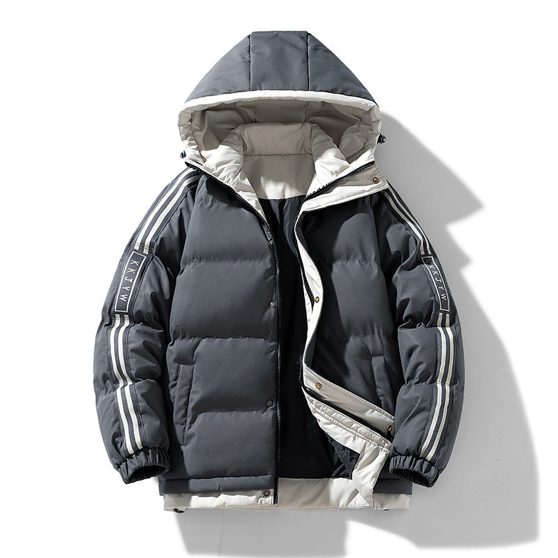 Winter Cotton-padded Clothes Men's Handsome Hooded Trendy Brand Bread Suit Clip Cotton-padded Jacket Men's Cross-border Thickened Cotton-padded Jacket Japanese Men's Clothing