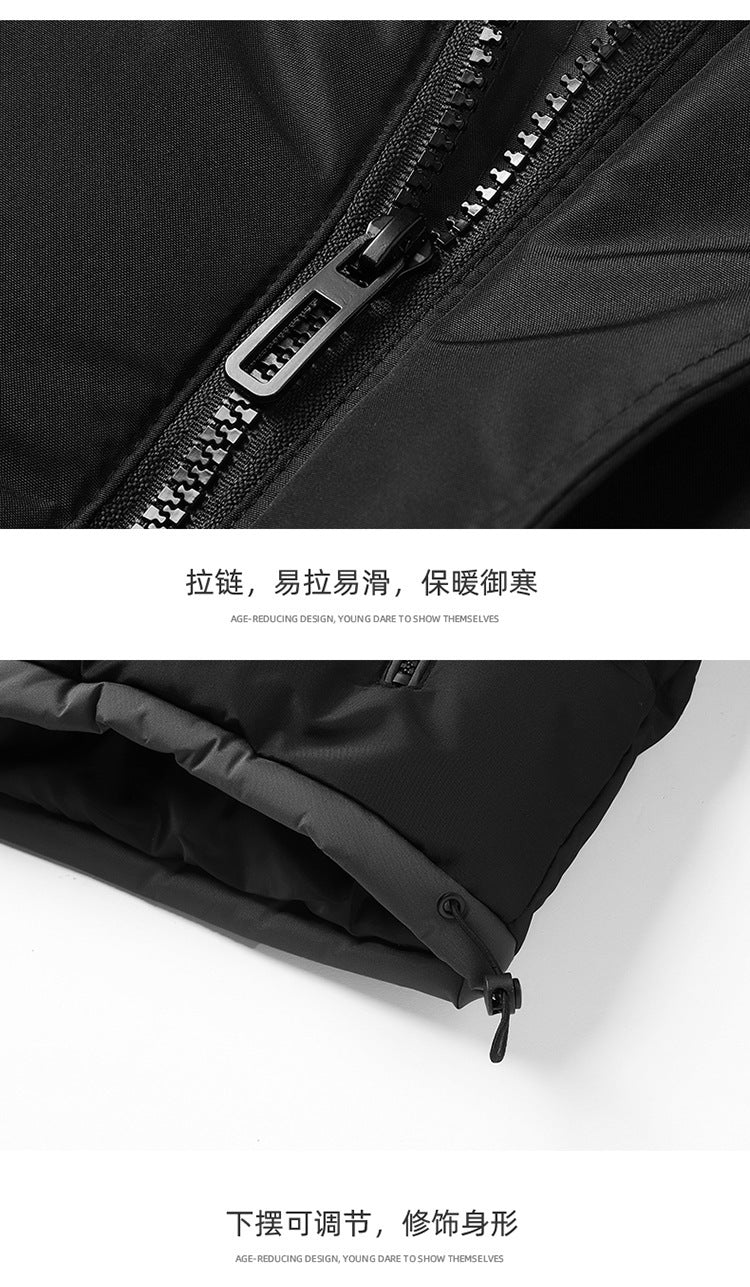 Cross-border New Winter Down Cotton-padded Jacket Young and Middle-aged Men's Thickened Warm Cotton-padded Jacket Hooded Cotton-padded Jacket Men's Clothing