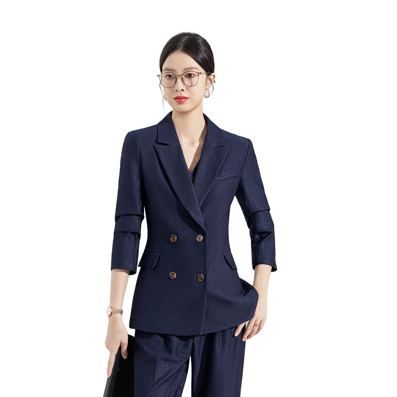 Blue Classy Professional Suit Suit for Women 2025 Spring & Fall New Style Workplace Formal Wear Elegant Work Clothing Three-Piece Suit