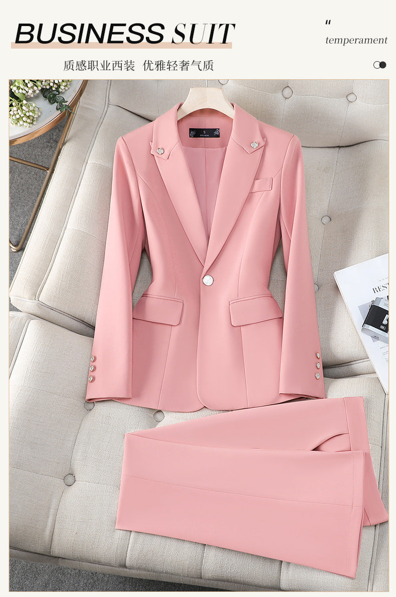 Cross-Border Women's Suit Set, New Autumn Style for College Students, Interview Formal Wear, Elegant Goddess Style Casual Blazer