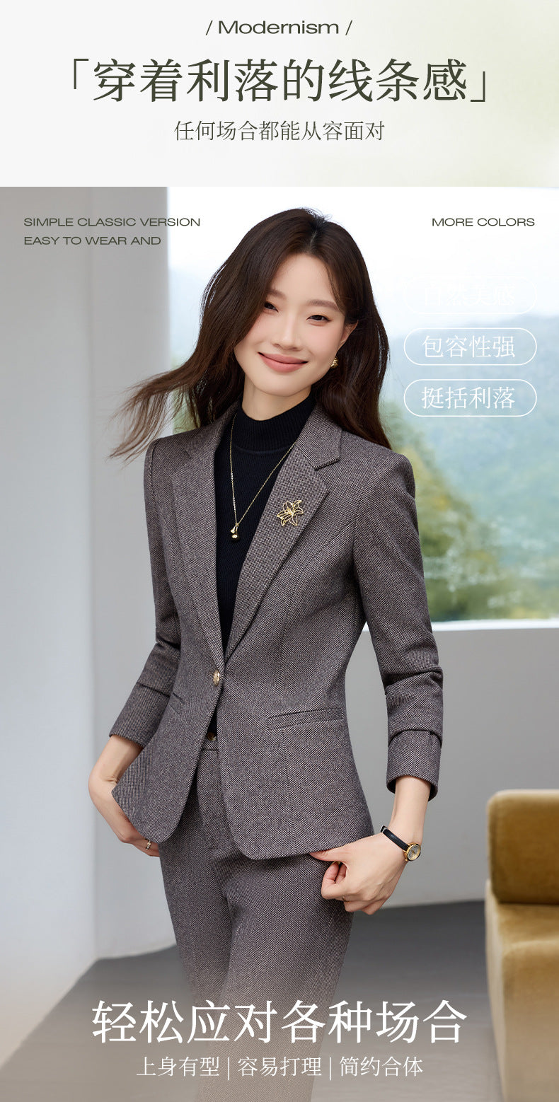 Cross-Border High-End Women's Suit Set, New Autumn Style, Professional Formal Wear, High-End, Elegant, Fashionable Workplace Suit Jacket