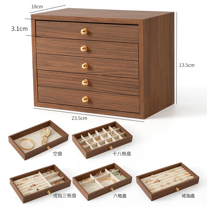 Jewelry Box Storage Box Desktop Anti-Oxidation Earrings Necklace Ring Hairpin Display Stand High-End Hand Jewelry Box