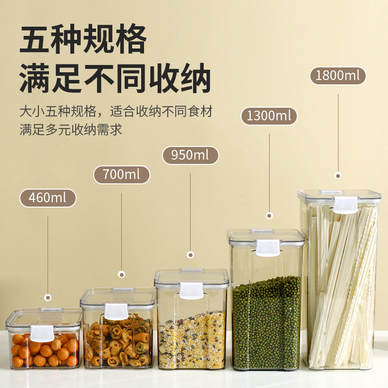 Sealed Jar Grain Kitchen Storage Food Grade Transparent Plastic Jar Box Snacks Dry Tea Storage Jar