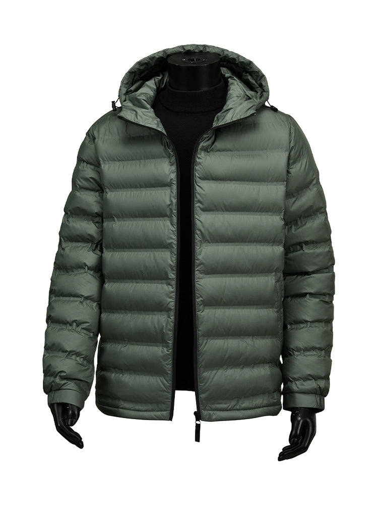 Cross-Border Wholesale 2025 Winter New Cotton-Padded Men's Short Hooded Jacket Trendy Brand Sports Warm Top Men's Clothing