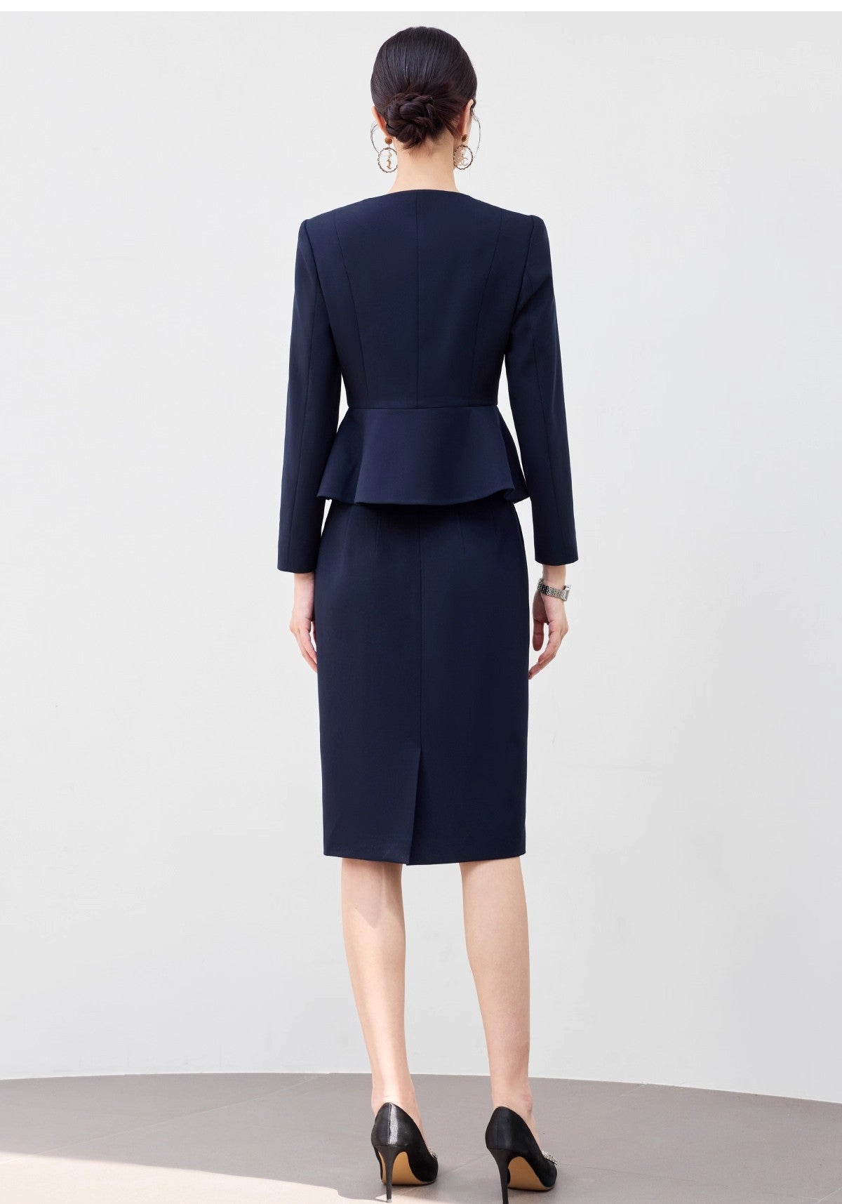 Aishangchen's High-End Navy Blue Suit Is Elegant and Versatile, Hotel Manager's Front Desk Formal Occasion Professional Wear