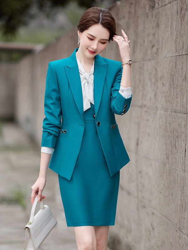 Amazon European and American Cross-Border Popular Commuter Foreign Trade Women's Blazer Professional Pants Dress Two-Piece Suit