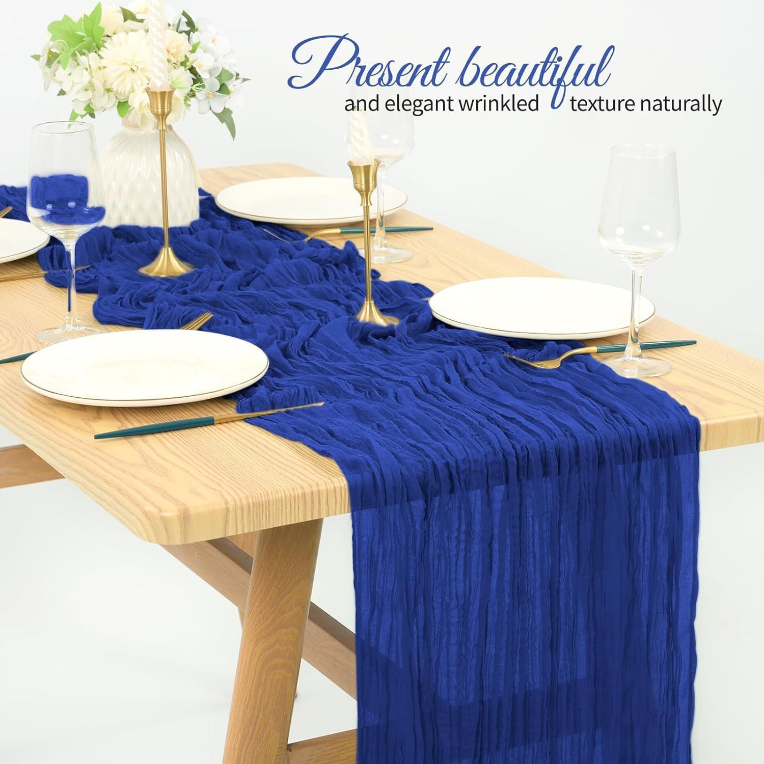 Cross-border foreign trade wholesale Bali yarn wrinkled table flag twist table flag tablecloth wedding party decoration wrinkled table flag