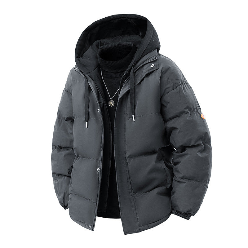Cross-Border Winter Fake Two-Piece Men's Cotton Coat Trendy Casual Men's Thickened Cotton Coat Loose Couple Cotton Jacket Jacket for Men