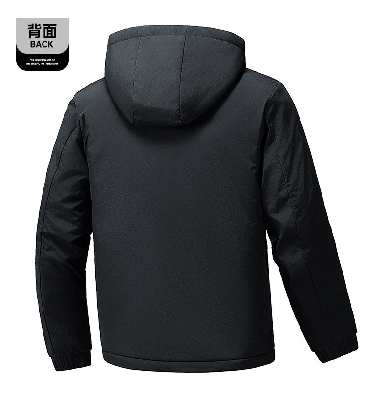 Cross-Border Graphene Cotton Jacket for Men in Autumn and Winter with Detachable Hood, Casual Velvet Thickened Warm Cotton Jacket, Jacket