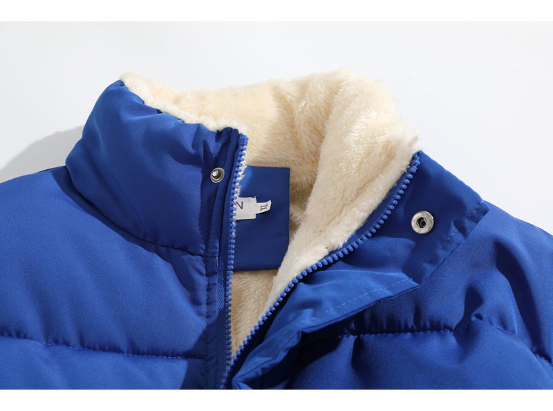Cross-border Winter New Men's Loose Collar fleece-lined Cotton-padded Clothes Korean Style Youth Fashion Trendy Casual Cotton-padded Jacket
