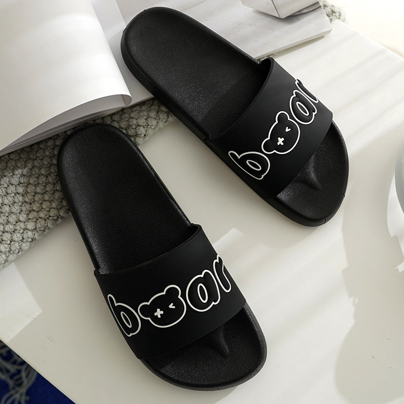 Women's Home wear-resistant slippers indoor bathroom non-slip slippers couple outdoor casual cartoon cute sandals
