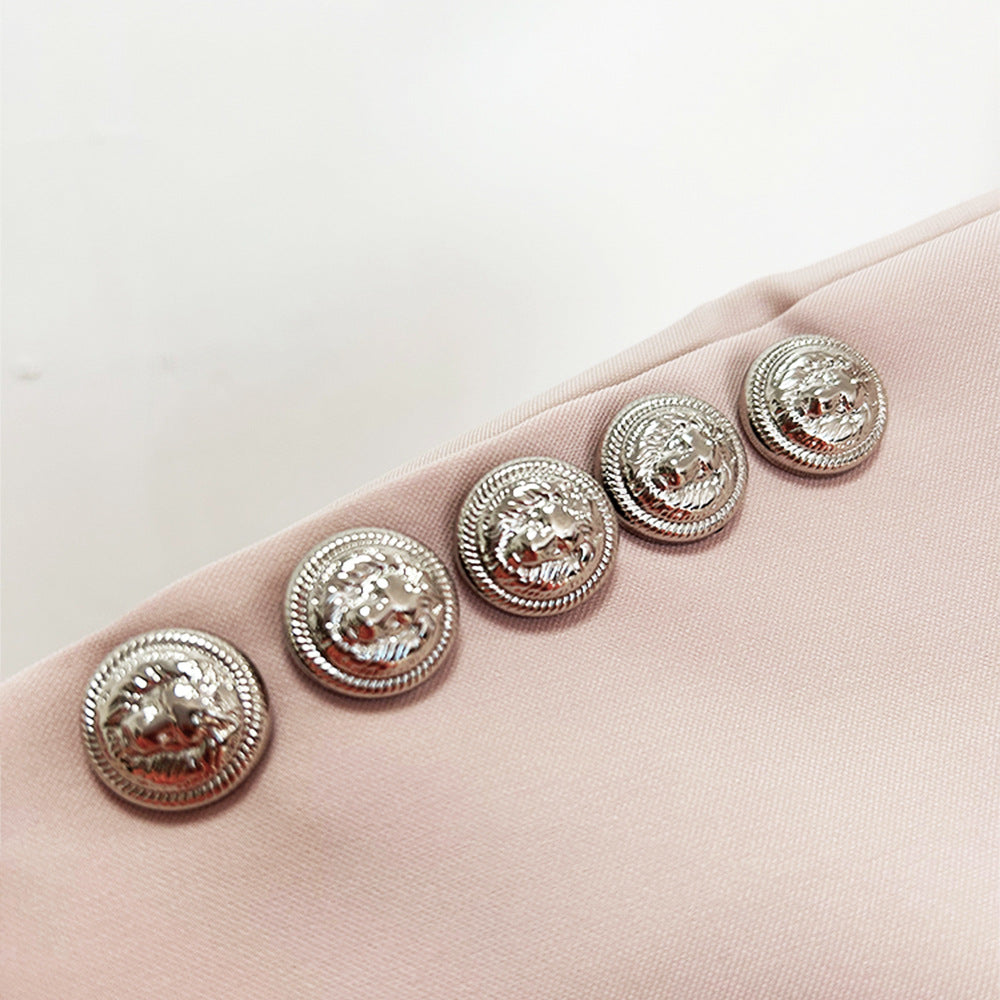In Stock 2026 Export Star High-End Premium European and American Style Blazer with Metal Lion Head Buttons Double-Breasted Small Suit