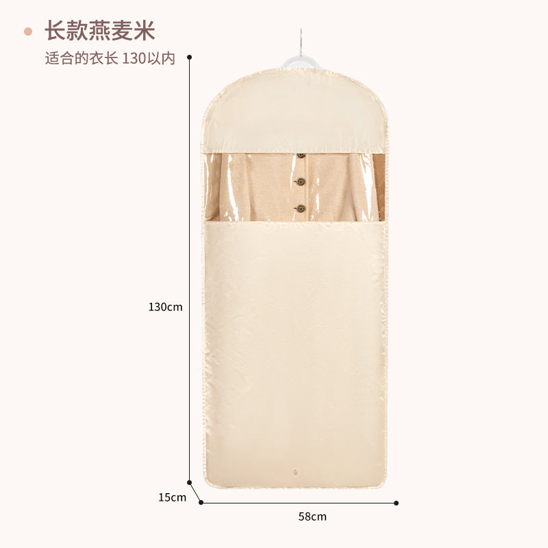 Satin Hanging Bag Compressible Clothes Dust Cover Storage Dust Bag Transparent Hanging Down Jacket Dust Cover