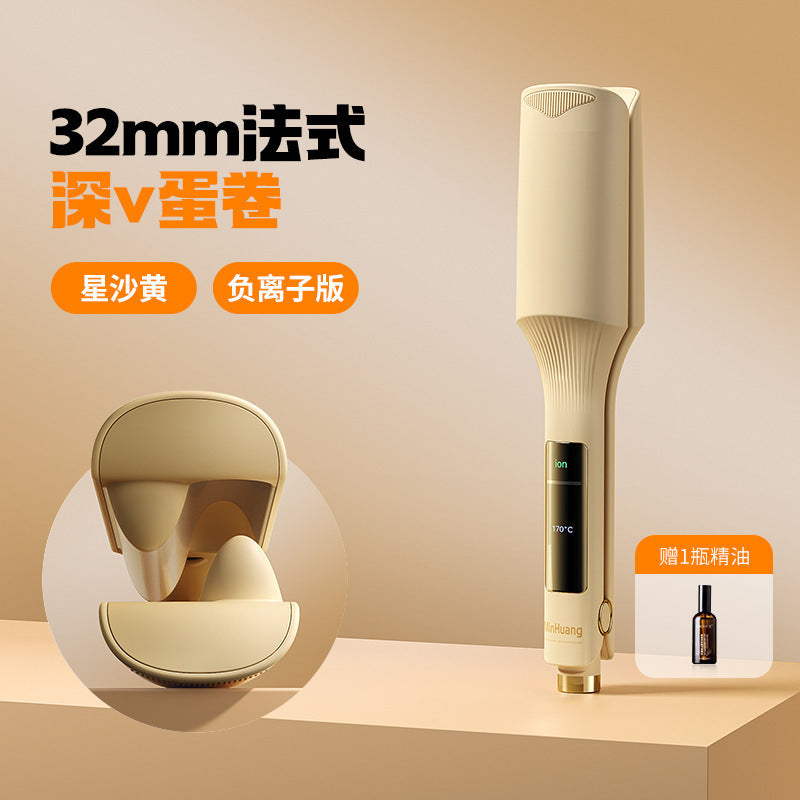 Deep U egg roll egg roll head curling stick automatic 32mm water ripple instant noodles short wool roll fluffy splint artifact