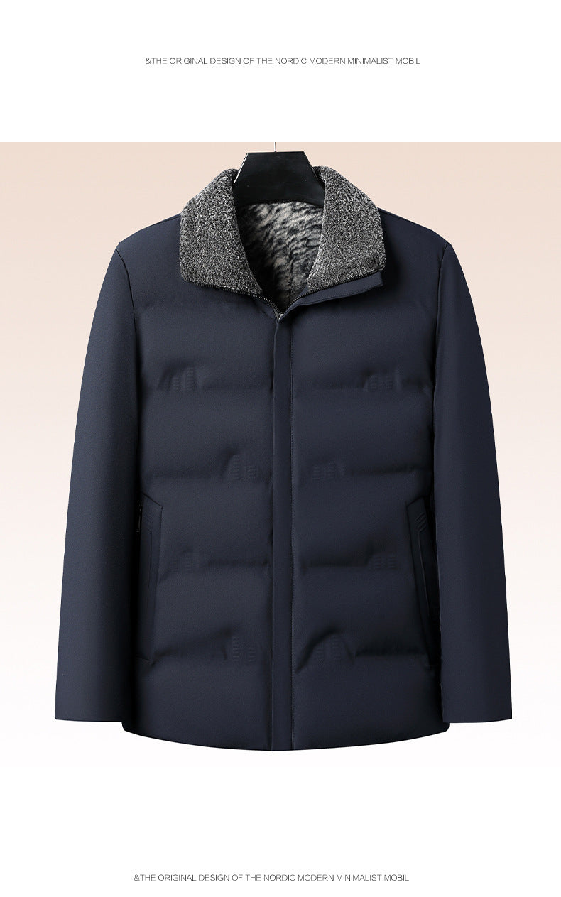 Middle-Aged and Elderly Men's Winter Cotton-Padded Jackets, Dad's Velvet Thickeneded Jackets, Elderly Grandpa's Cotton-Padded Jackets, Loose Grandpa's Cotton-Padded Jackets