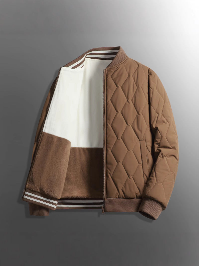 Double-sided stand collar cotton-padded jacket jacket men's winter fleece-lined thickened cotton-padded jacket fashion brand relaxed-fit warm bread suit for lovers