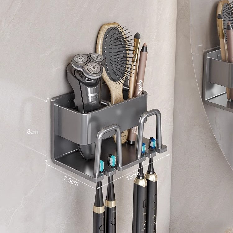 Toothbrush Storage Rack Non-Punch Brush Cup Mouthwash Cup Rack Wall-Mounted Bathroom Household Toothware Hanger