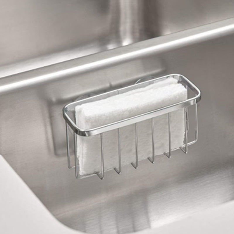 Kitchen Bathroom Suction Cup Storage Rack Creative Metal Storage Rack Cleaning Sponge Storage Rack Tissue Rack Iron