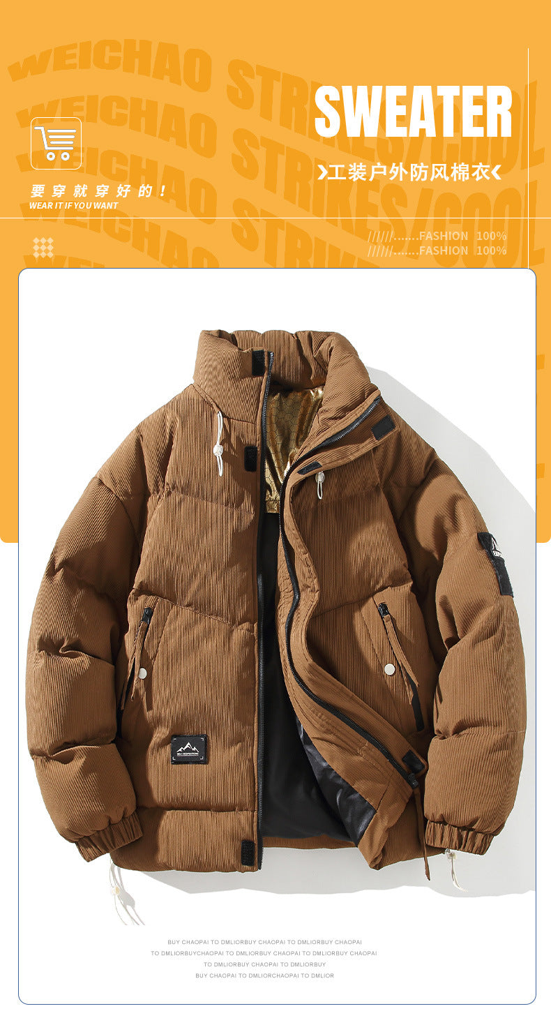 American Street Fashion Brand Graphene Winter Thickened I Charge Daily Casual All-match Cotton Jacket