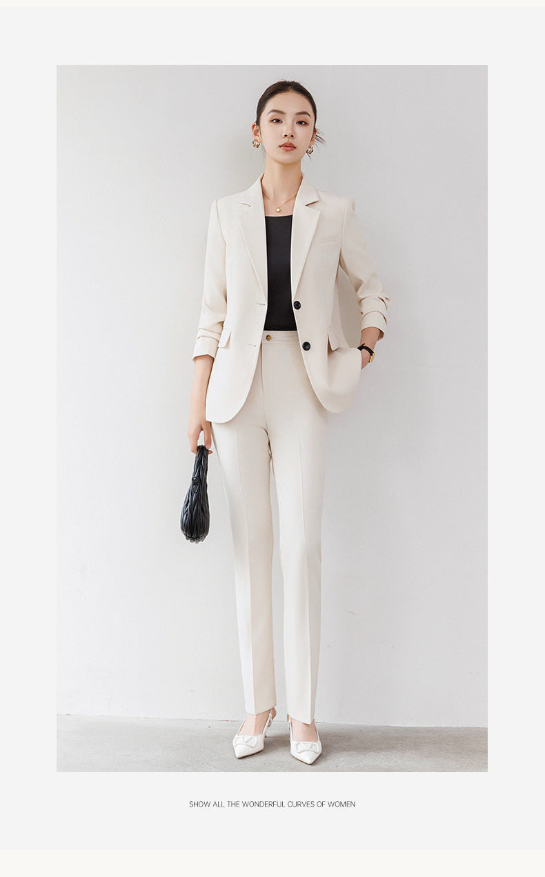 Cross-Border Off-White Blazer for Women, High-End Spring New Style Professional Suit, Fashionable and Elegant Formal Workwear