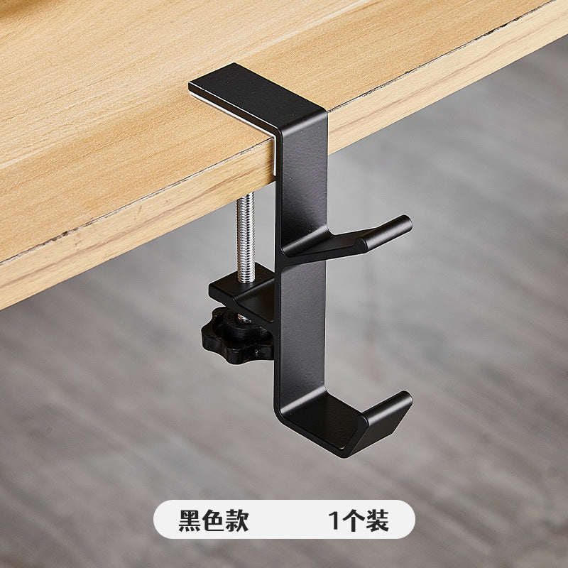 Foldable Tableside Hook, Simple Space Aluminum Hook, Desktop Storage and Organization Hook, Creative Deskside Hook for Students