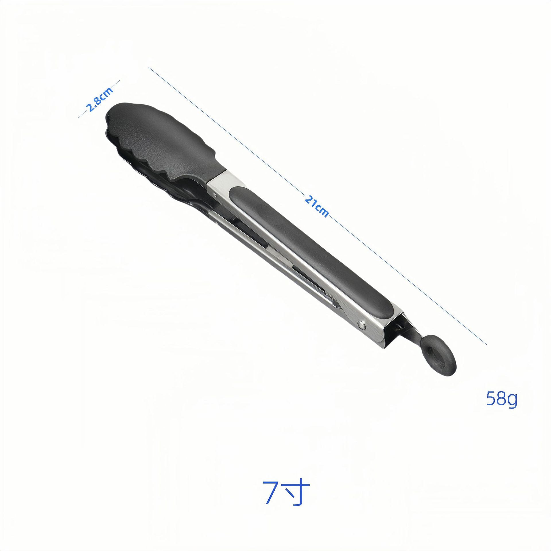 Silicone Clips for Kitchen Non-Stick Pans, Anti-Scalding and High Temperature Resistance, Household Barbecue and Steak Special Set, Stainless Steel Food Clips