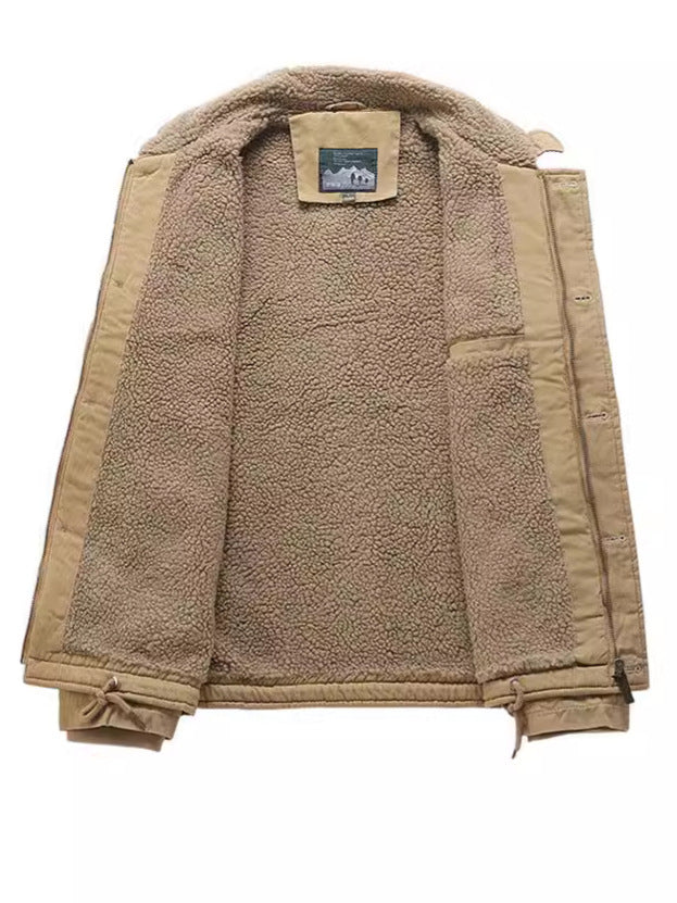 Cross-Border Winter N1 Deck Cotton Outwear, Middle-Aged Thickeneded Velvet Work Jacket, Retro Cashmere Jacket for Men