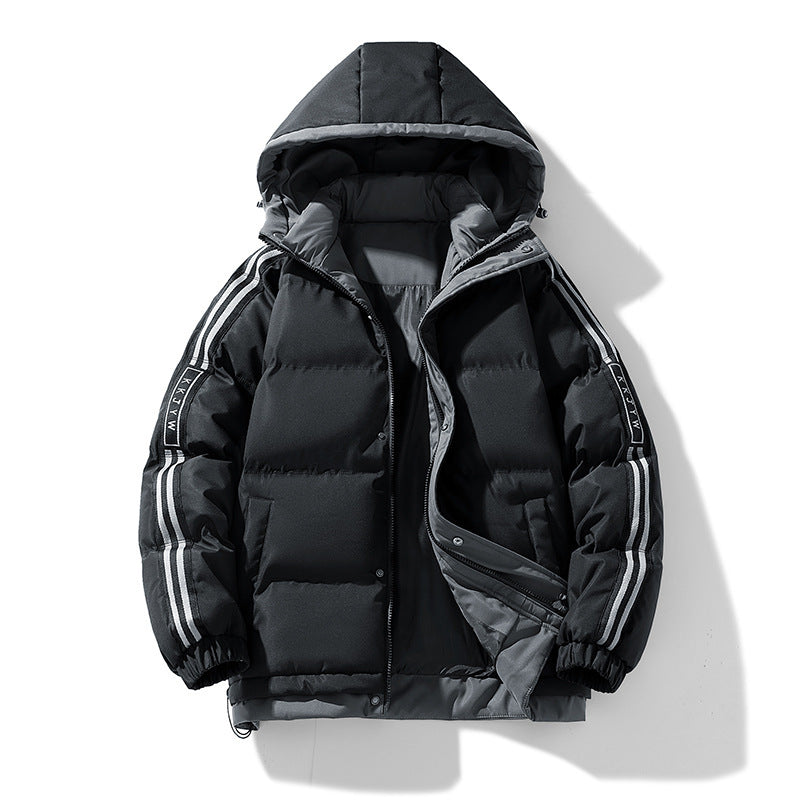 Winter Cotton-padded Clothes Men's Handsome Hooded Trendy Brand Bread Suit Clip Cotton-padded Jacket Men's Cross-border Thickened Cotton-padded Jacket Japanese Men's Clothing