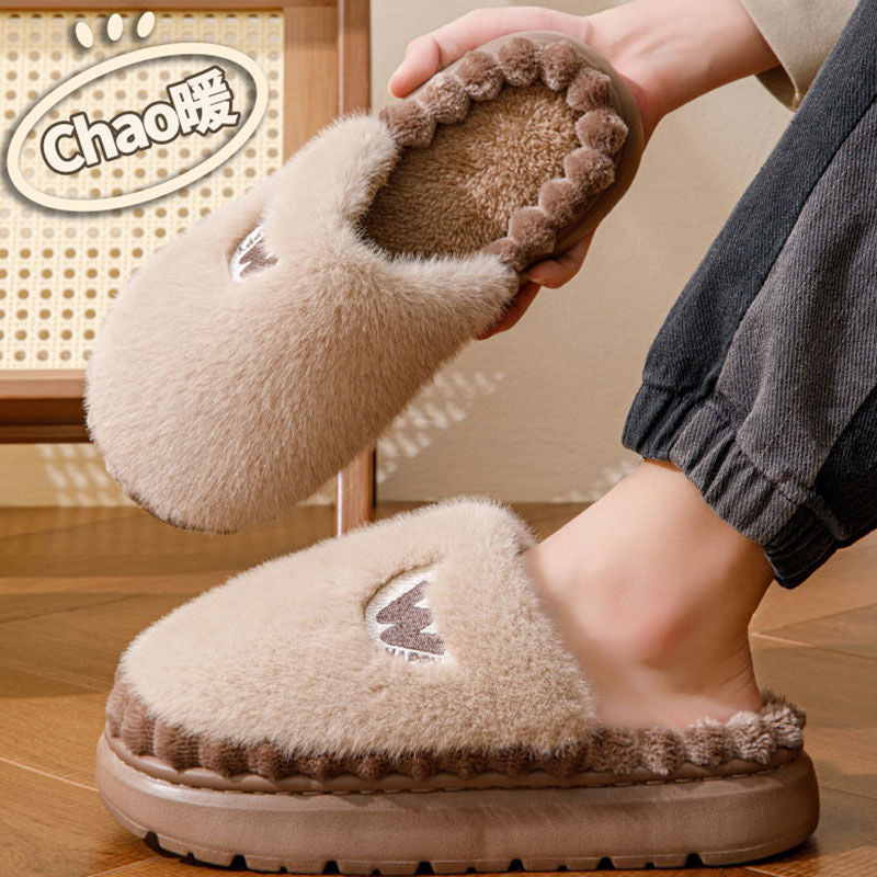 Winter plus size Men's Cotton Slippers Thickened Indoor and Outdoor Wear Non-slip Thick Bottom Warm Home Use Men's and Women's Cotton Slippers Day