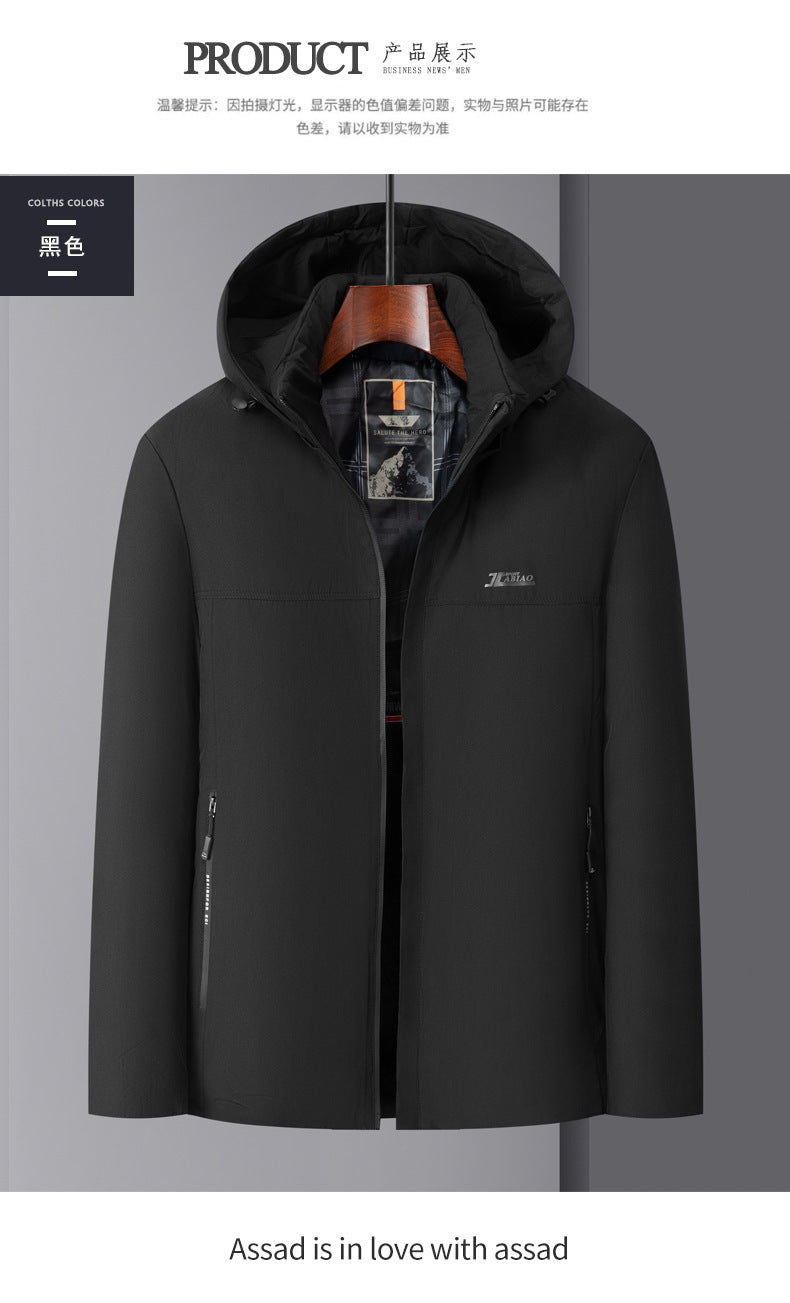 Autumn and Winter fleece-lined Thickened Cotton-padded Clothes Men's Cotton-padded Jacket Youth Warm regular All-match Fashionable Solid Color Quality