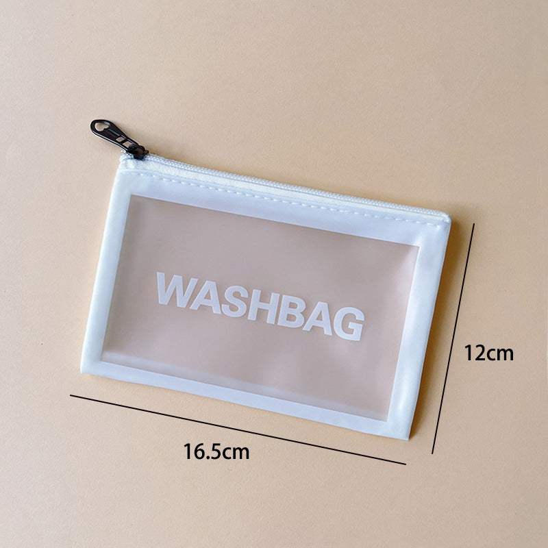 PU cosmetic bag large capacity dry and wet separate wash bag PVC transparent frosted bath bag travel portable storage bag