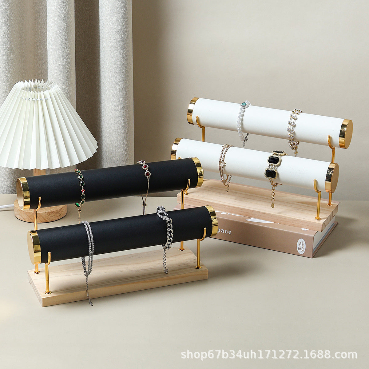 Solid Wood Jewelry Display Stand, Multi-Purpose Bracelet and Watch Storage, Removable Jewelry Props Display, Shooting Exhibition