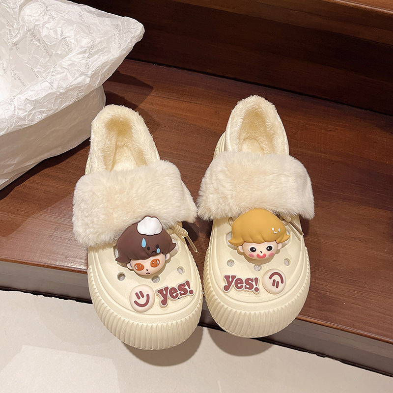 2025 New Cotton Slippers Removable Women's Winter Home Warm Fleece-Lined Home Plush Cotton Slippers Cute Slippers