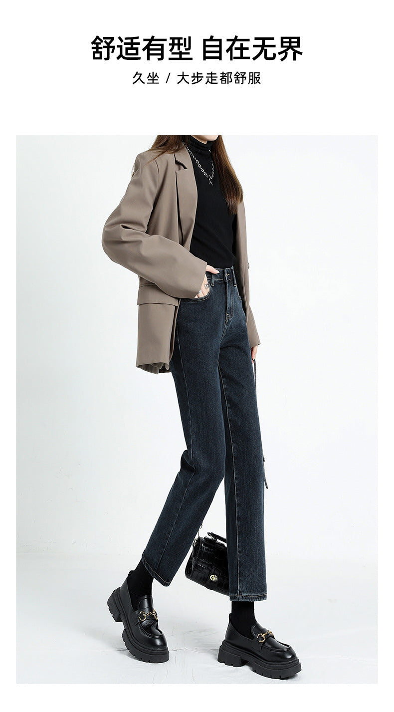 Women's Cropped Cigarette Pants 2026 New Autumn High-Waisted Slim-Fit Stretchy Skin-Friendly Comfortable Baguette Narrow Straight-Leg Pants