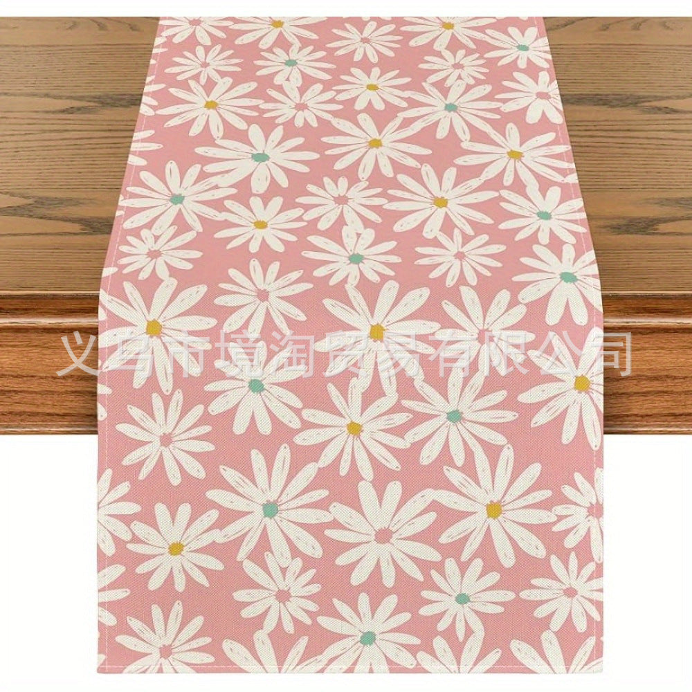 Linen Table Runner Pastoral Flower Lemon Summer Home Dining Table Outdoor Decoration Printed Tablecloth Table Runner