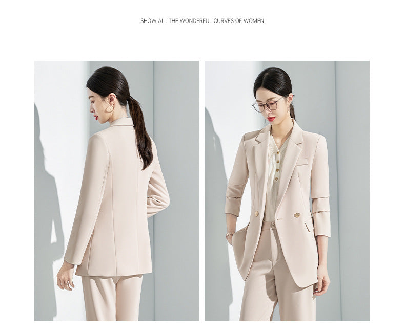 Gray Suit Women's Formal Wear 2025 New Spring & Fall Small High-End Elegant Professional Suit Work Clothes