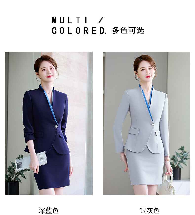 Cross-Border High-End Stewardess Uniforms, Hotel Front Desk Reception Work Clothes, Housekeeping Sales Department Sales Professional Attire Suits for Women
