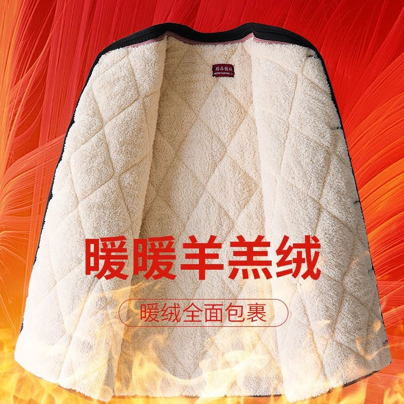 Old People's Cotton-padded Coat fleece-lined Thickened Dad's Cotton-padded Coat Grandpa Lamb Velvet Warm Cotton-padded Coat Home Loose Small Cotton-padded Coat