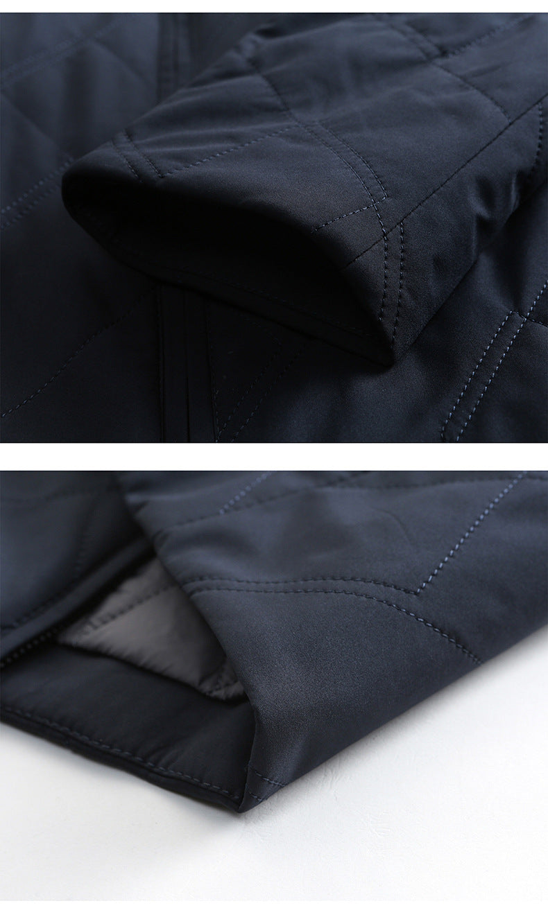 Middle-Aged Men's Jacket 2025 Winter New Style Lapel Middle-Aged Dad's Cotton-Padded Jacket Business Casual Men's Jacket Dropshipping