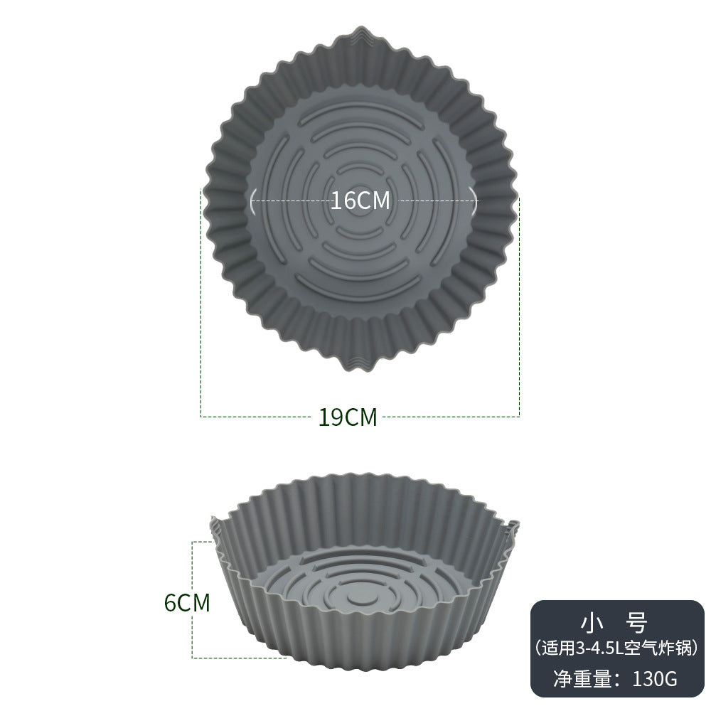 New Amazon Spot Air Fryer Easy to Clean Round Silicone Baking Pan Fryer Baking Pan Mat High Temperature Resistant Kitchenware
